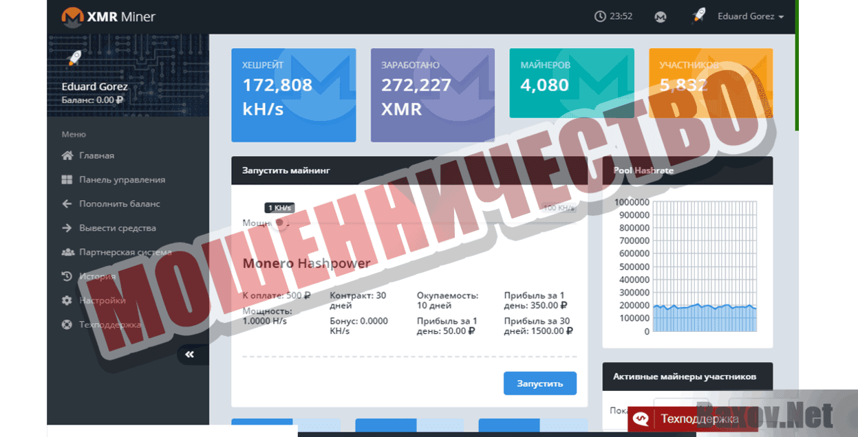 XMR Miner - Мошенничество