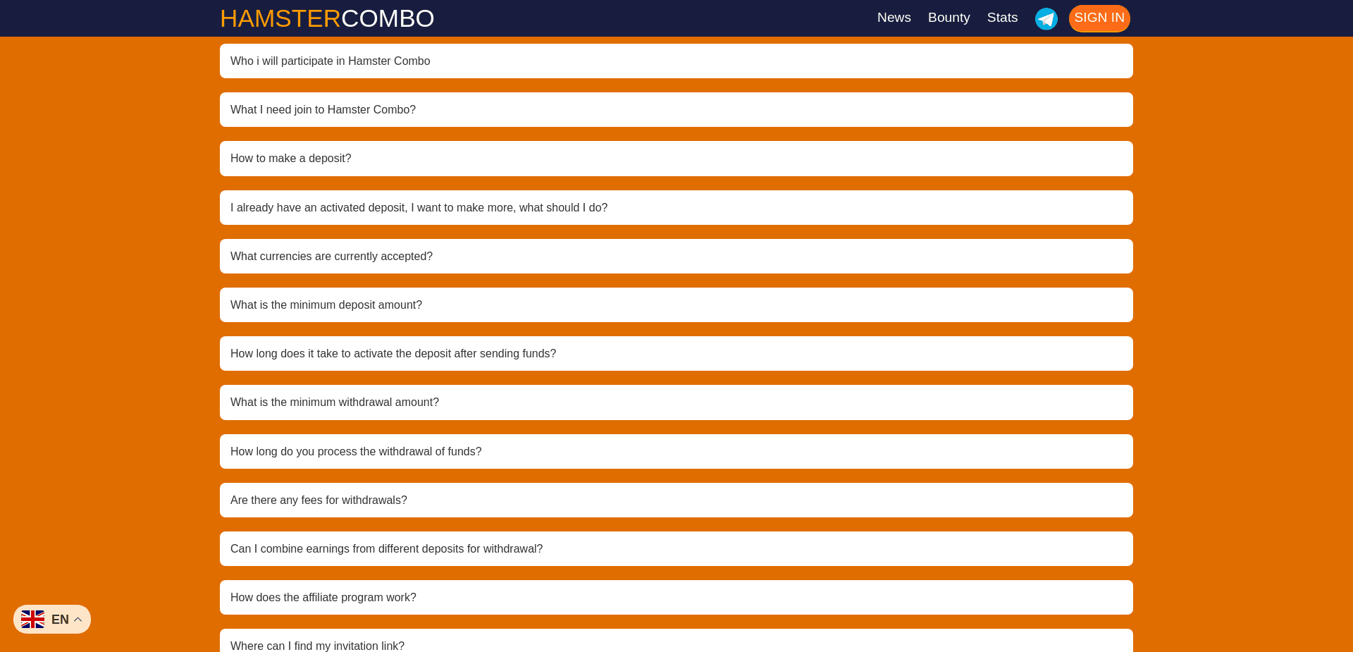 Screenshot for hamster-combo.biz - 1