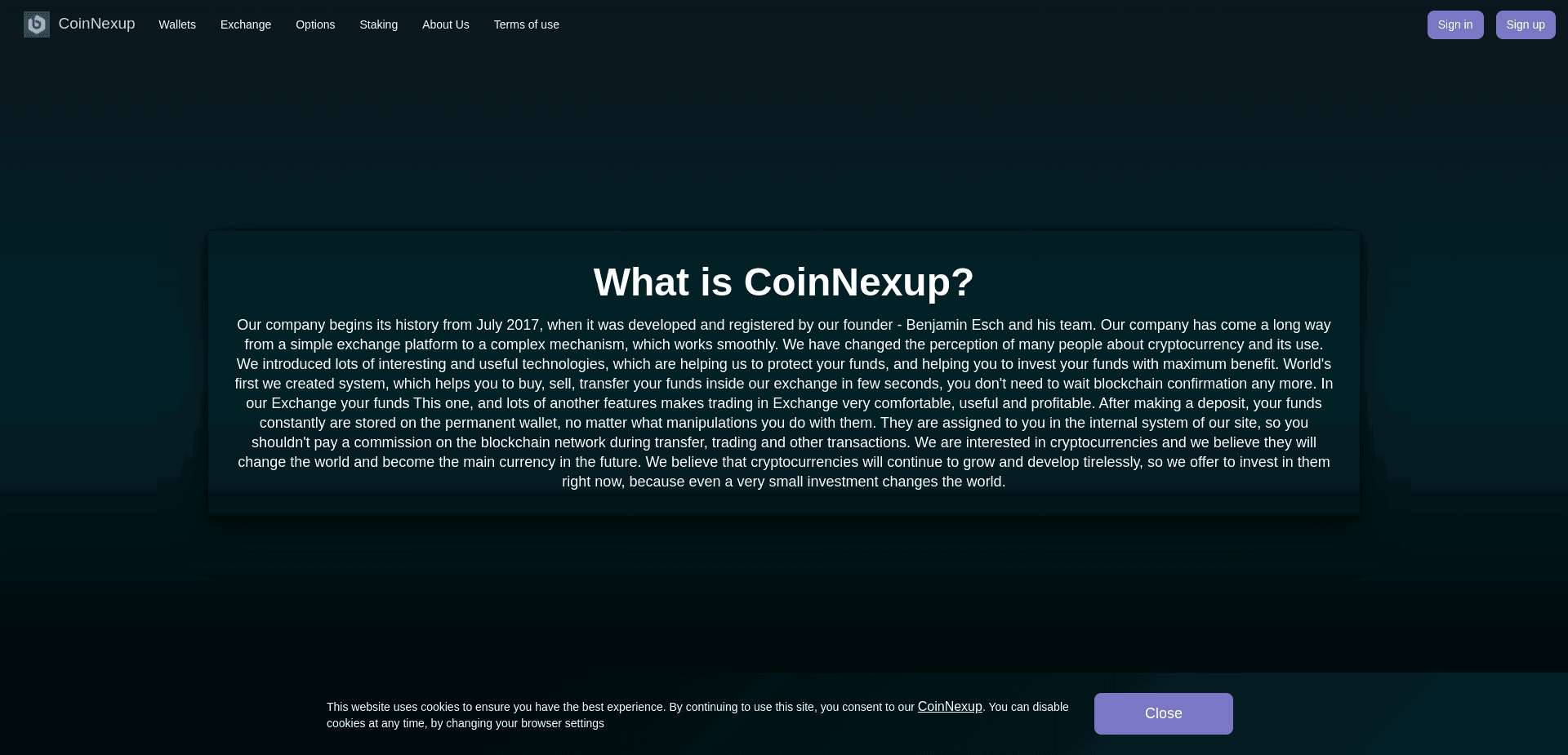 Screenshot for coinnexup.com - 1
