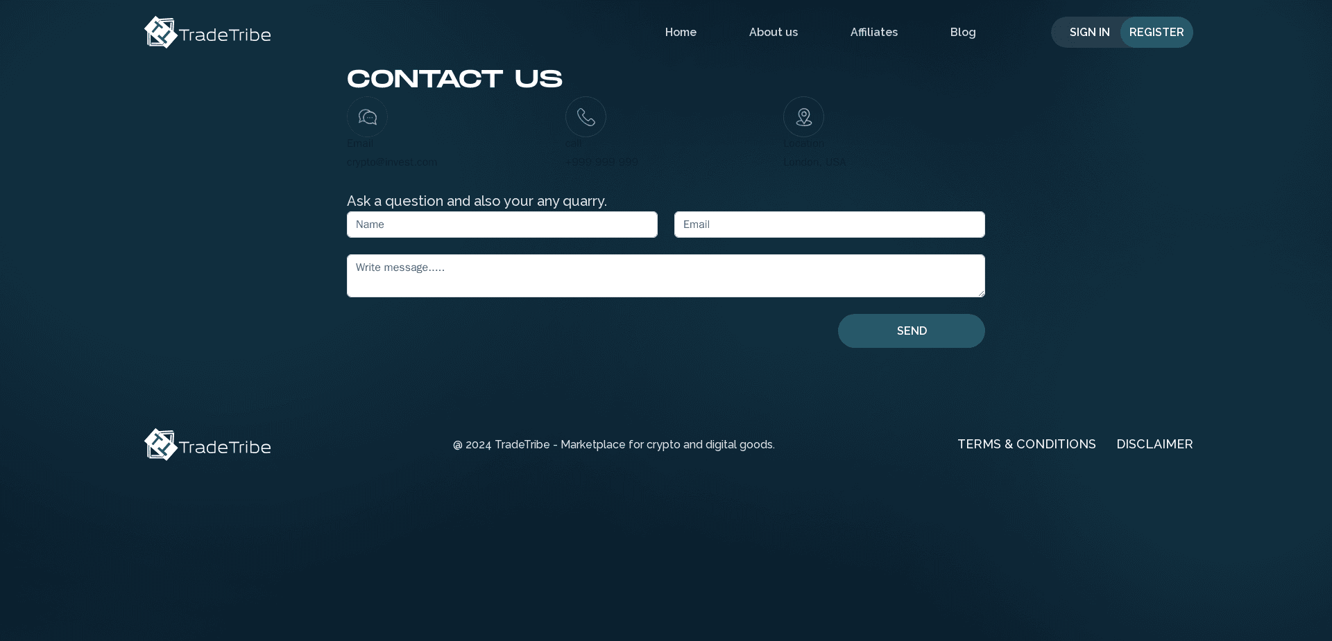 Screenshot for tradetribe.xyz - 1