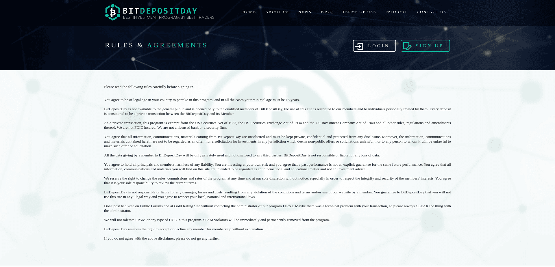 Screenshot for bitdepositday.com - 2