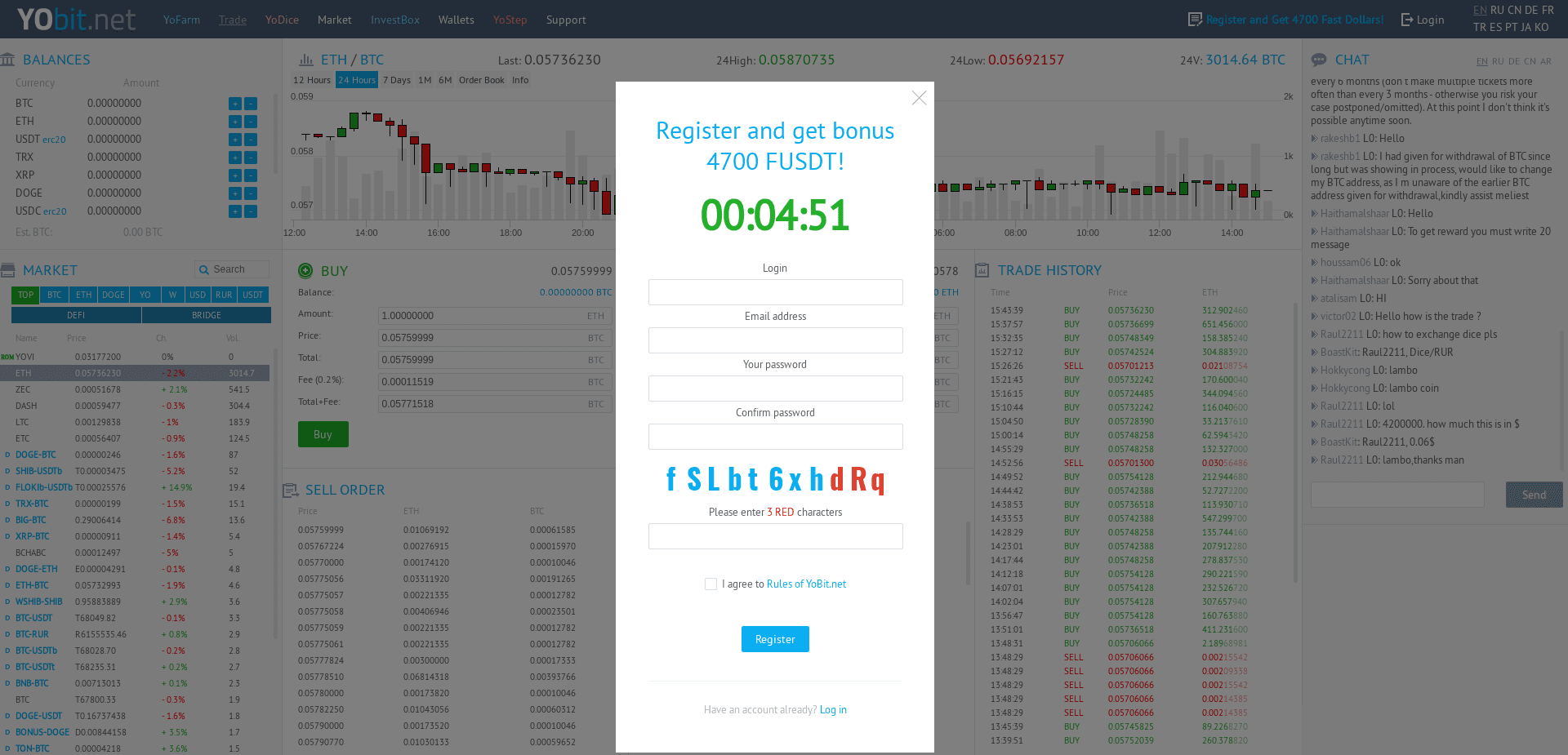 Screenshot for yobit.biz - 1