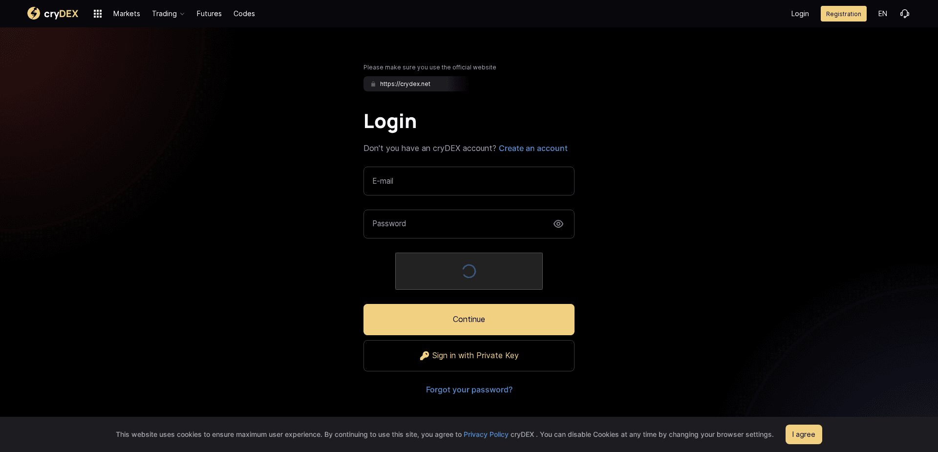 Screenshot for crydex.net - 1