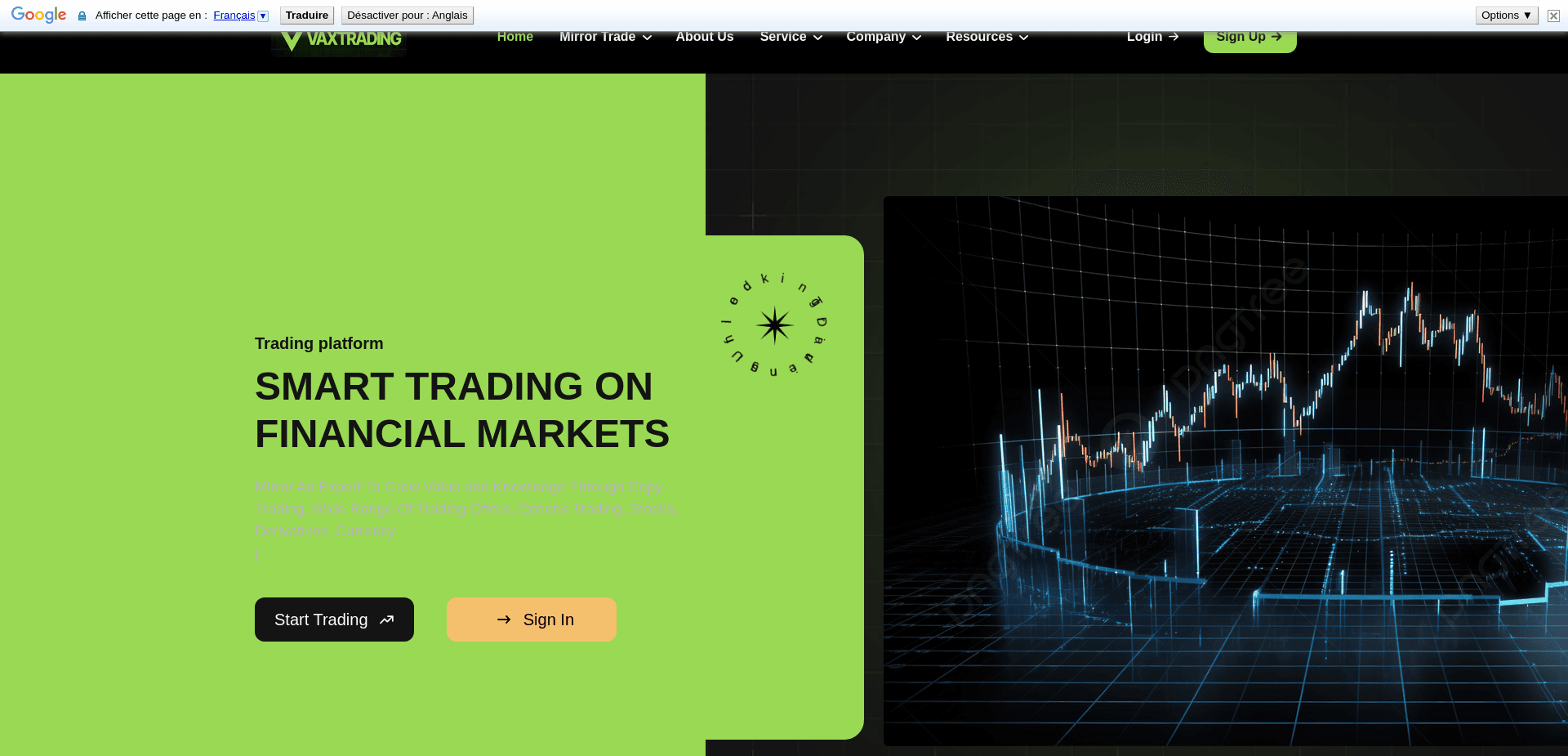 Screenshot for vaxtrading.com - 0