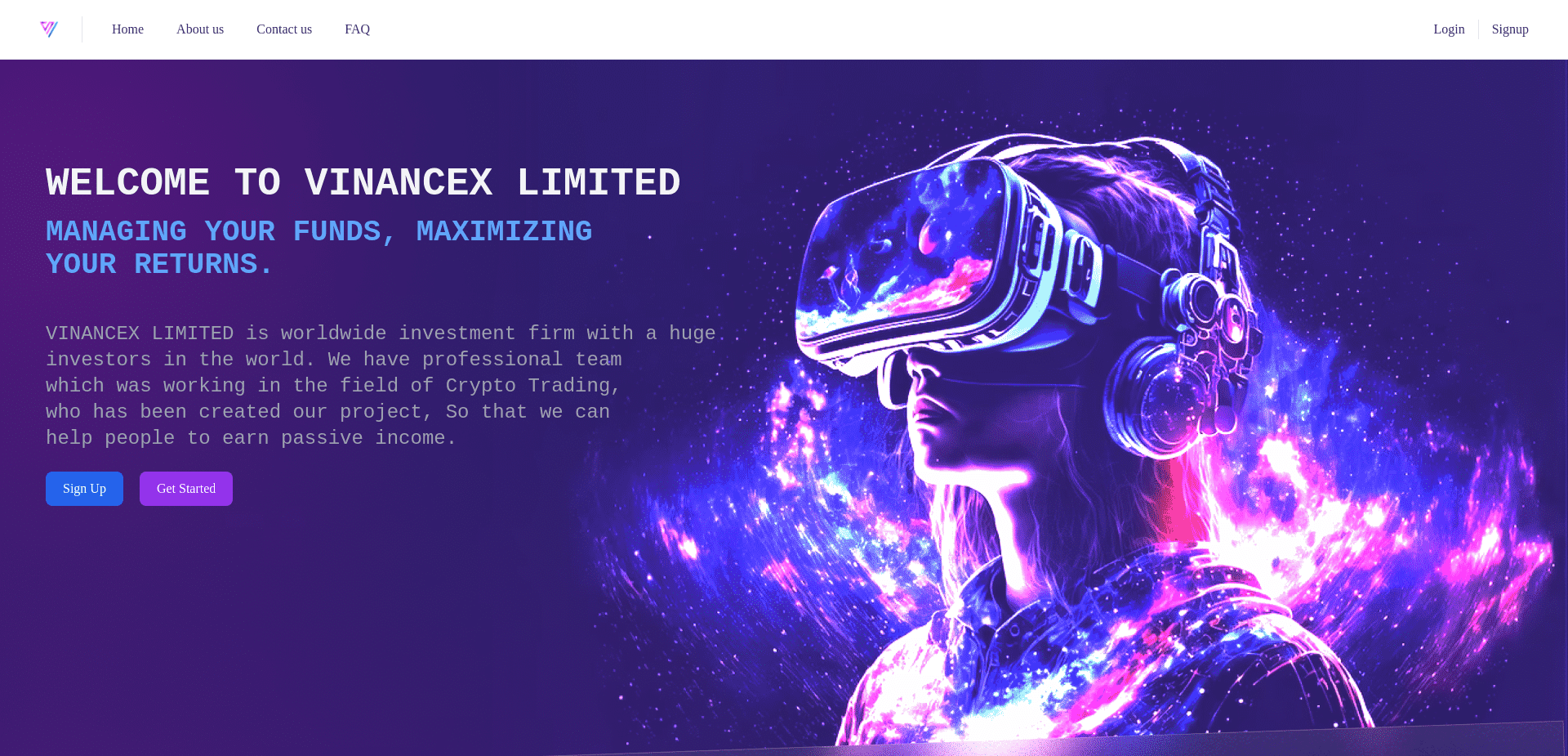 Screenshot for vinancex.com - 1