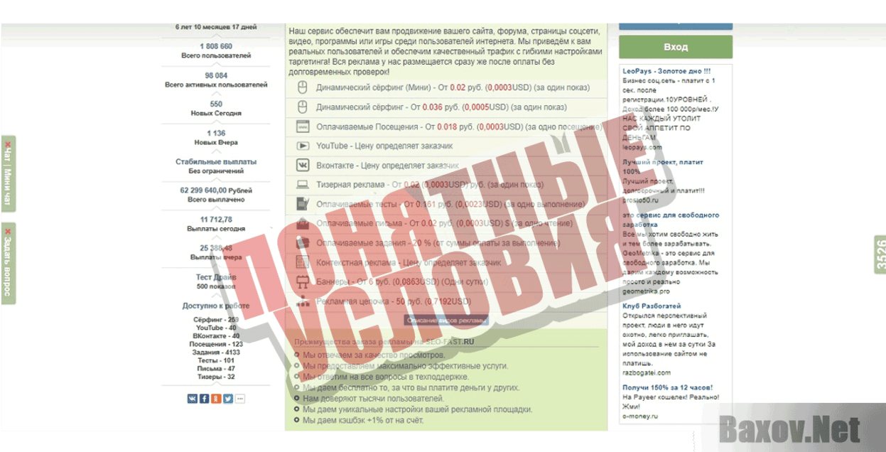 Seo-Fast.ru Понятные условия