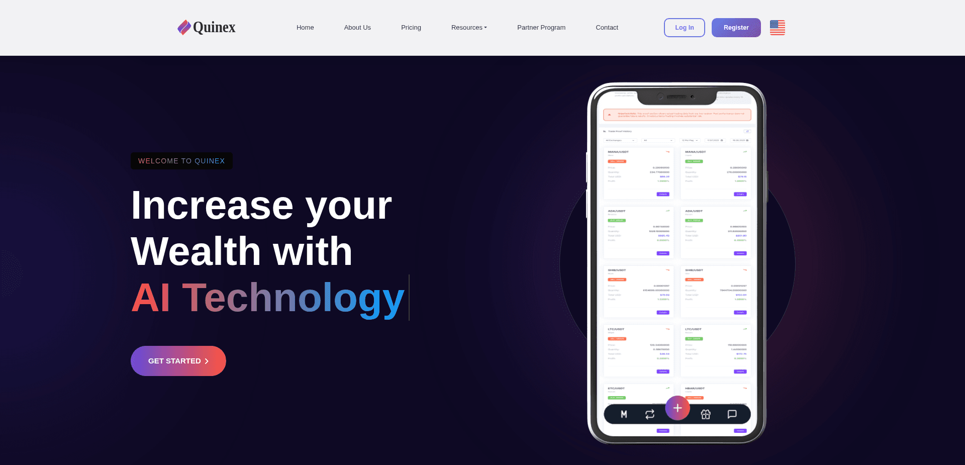 Screenshot for quinex.io - 4