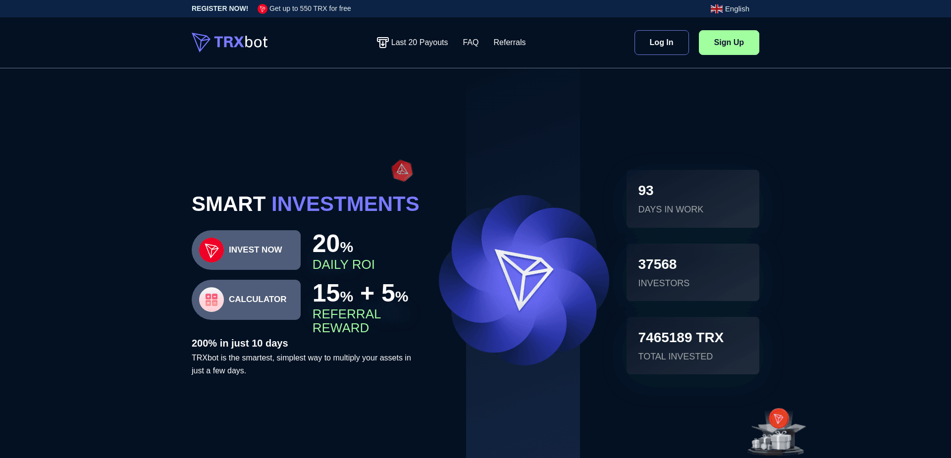 Screenshot for trxbot.org - 0