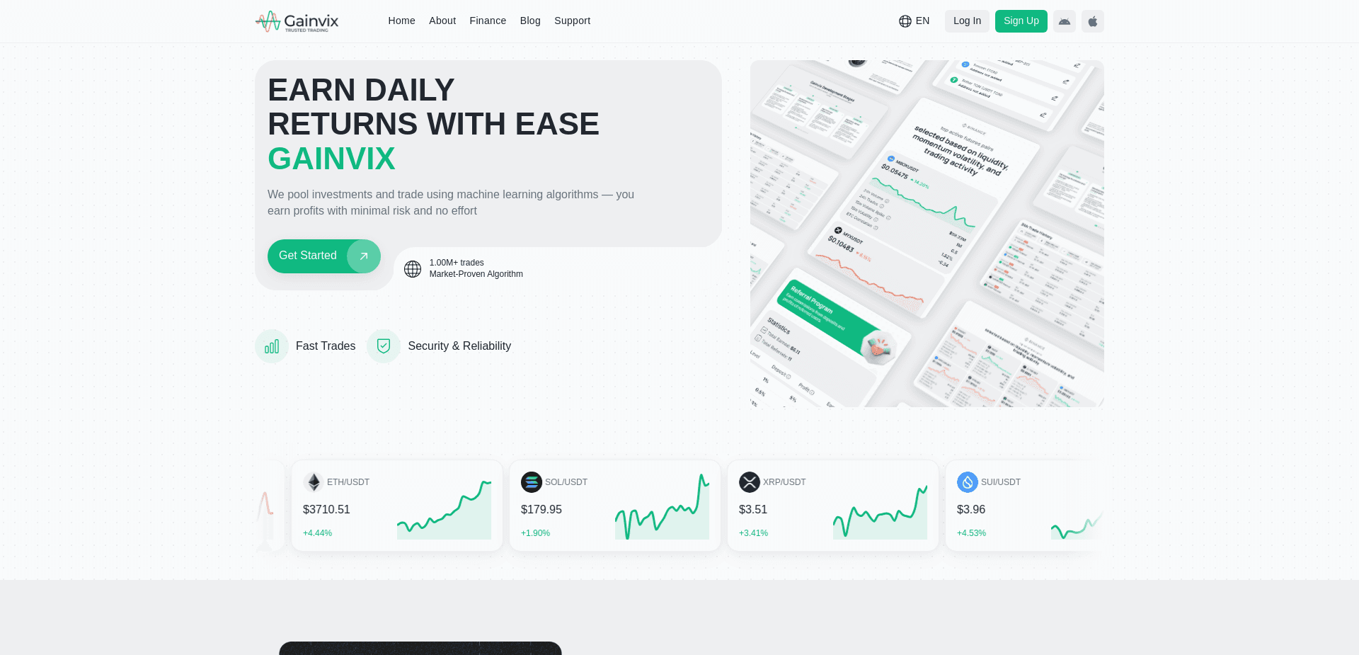 Screenshot for gainvix.io - 3