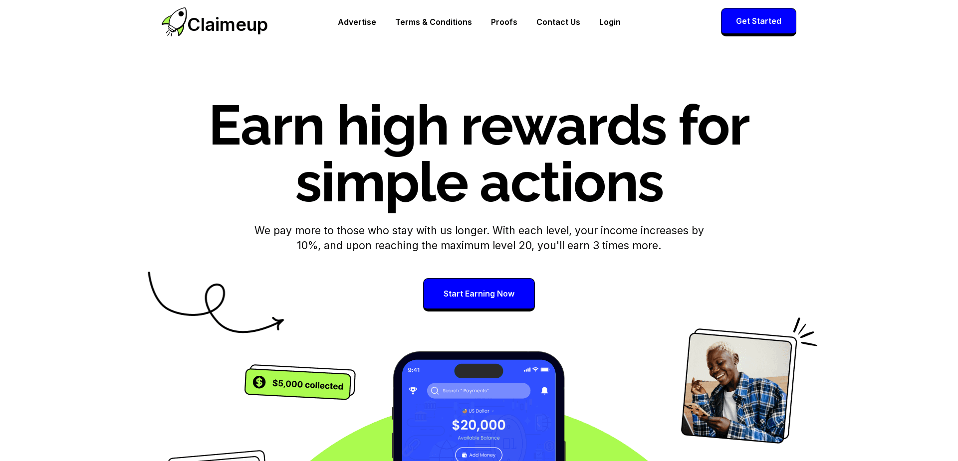 Screenshot for claimeup.com - 1