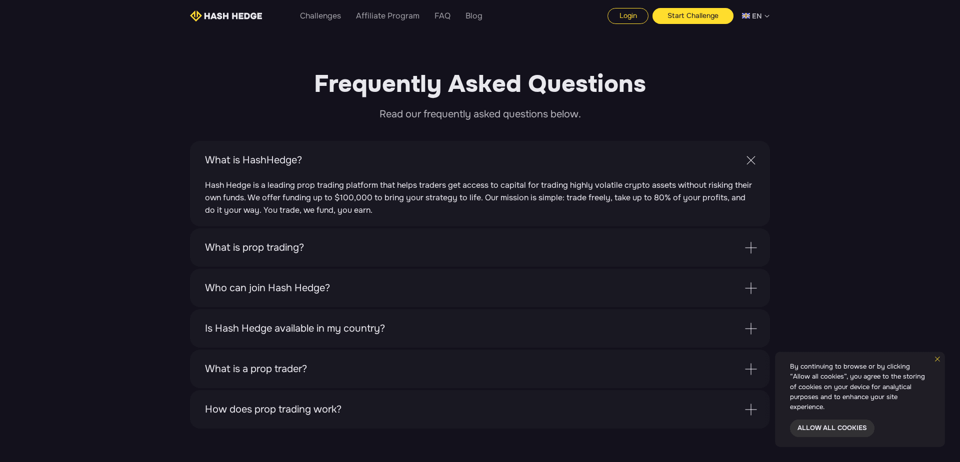 Screenshot for hashhedge.com - 3