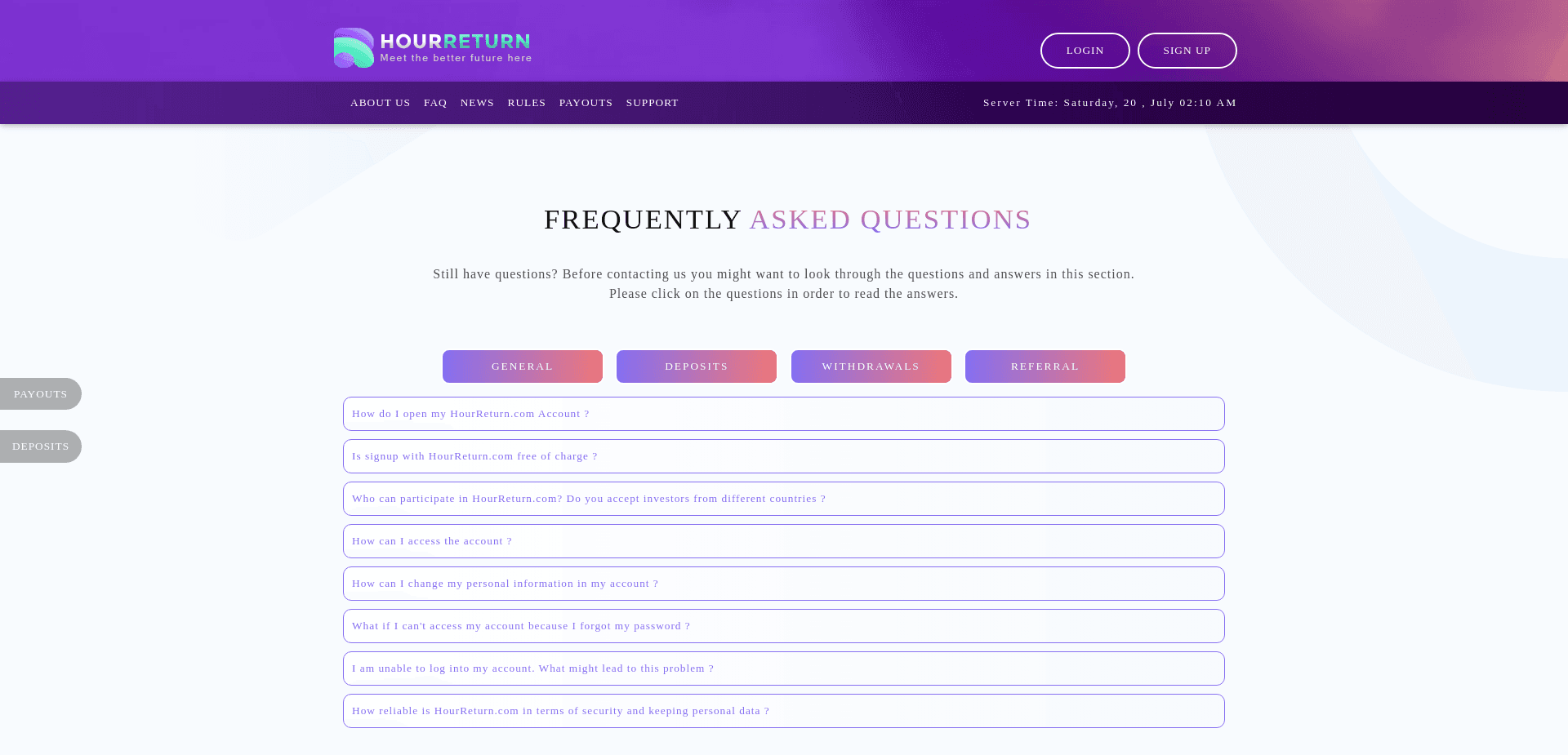 Screenshot for hourreturn.com - 1