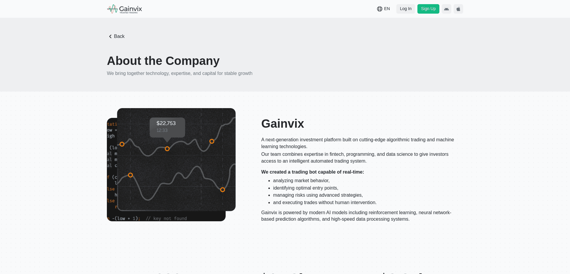 Screenshot for gainvix.io - 2
