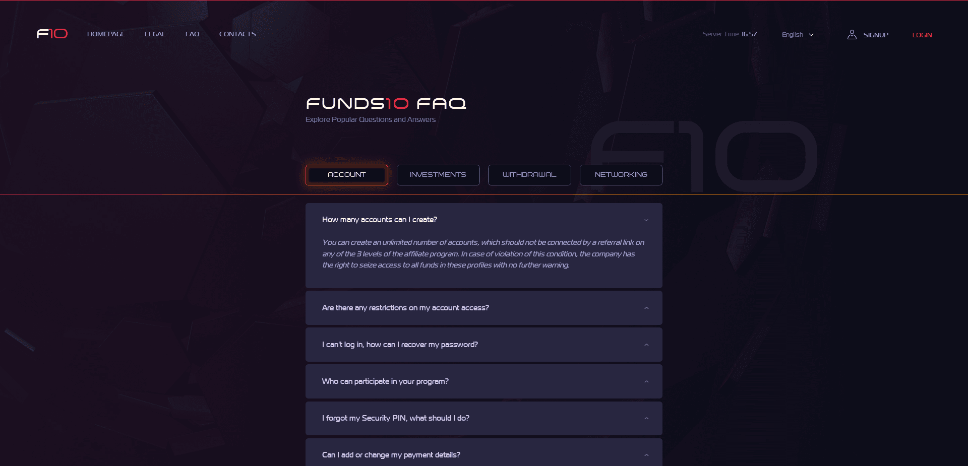 Screenshot for funds10.net - 0
