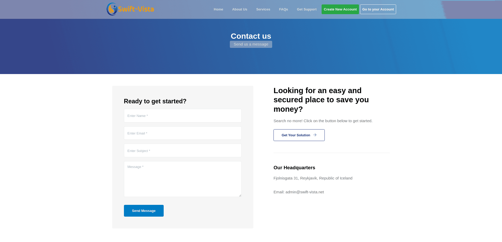 Screenshot for swift-vista.net - 2