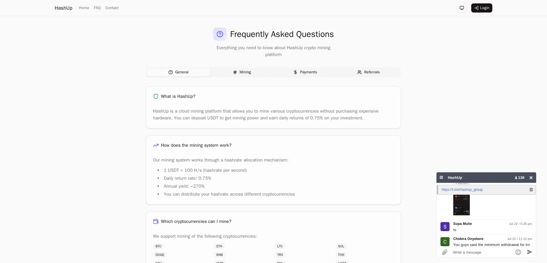 Screenshot for hashup.cc - 0