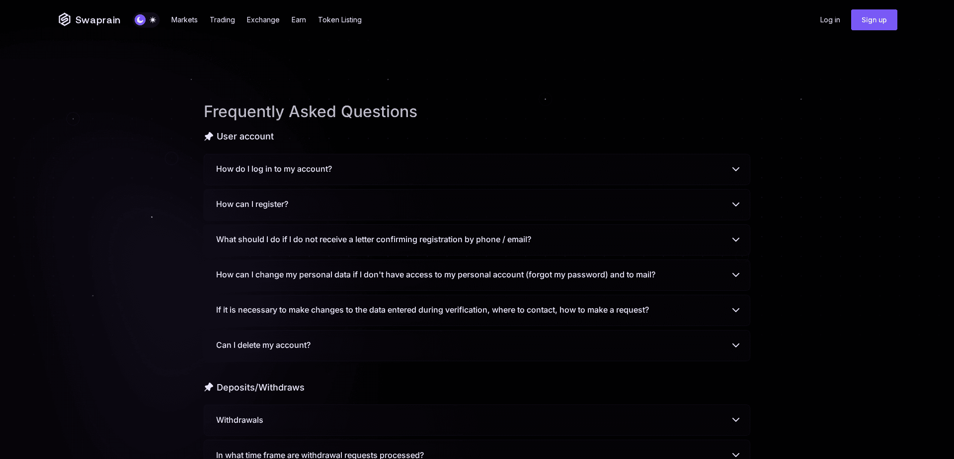 Screenshot for swaprain.com - 3