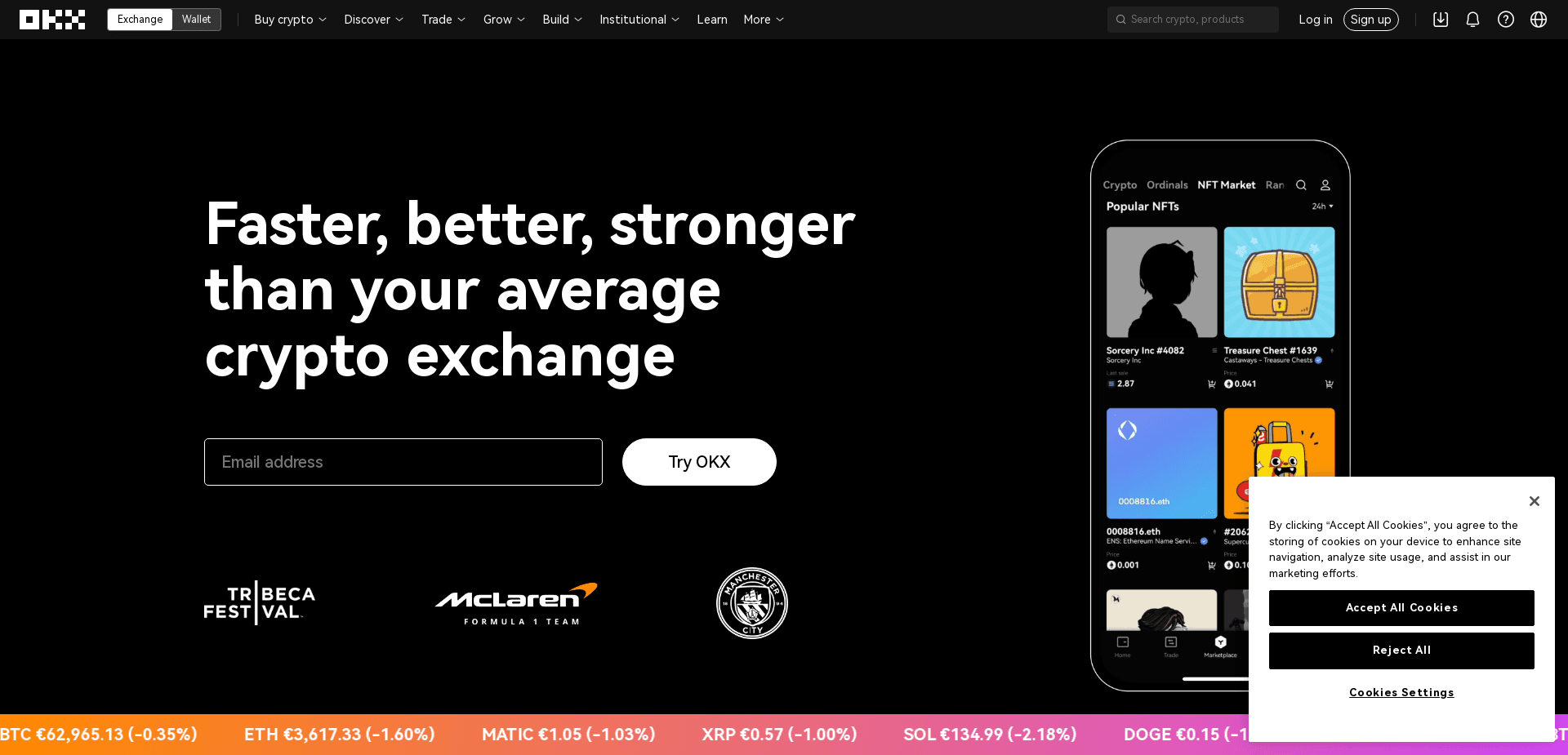 Screenshot for okx.com - 2