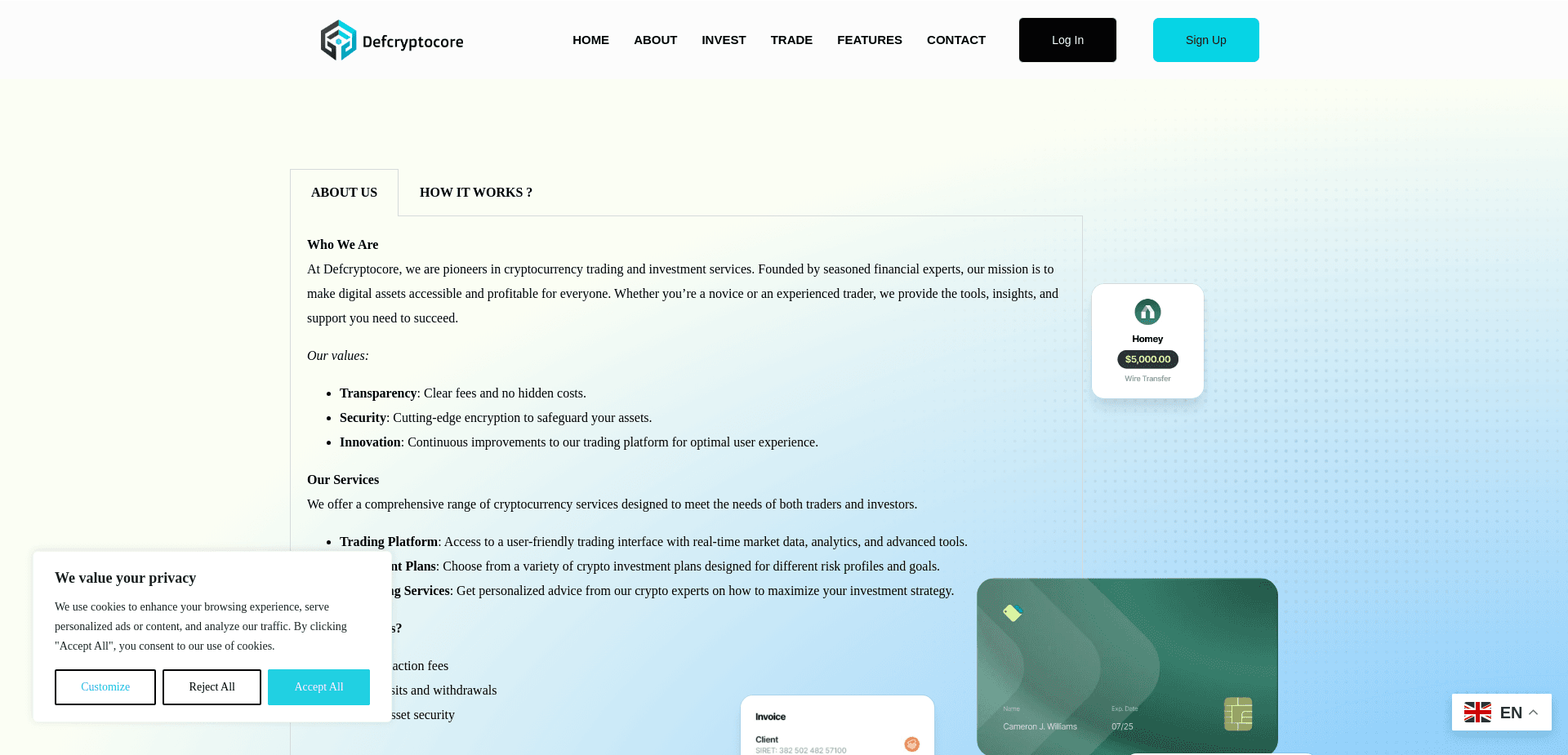 Screenshot for defcryptocore.com - 0