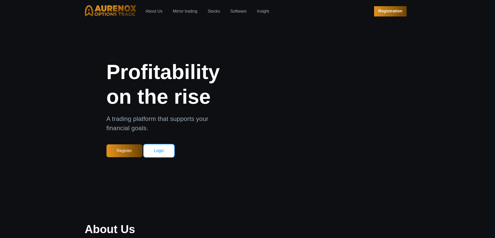 Screenshot for aurenoxoptionstrade.com - 0