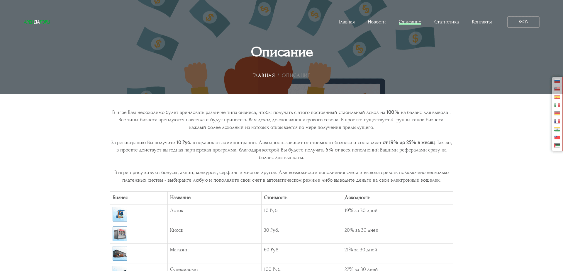 Screenshot for arendators.pw - 1