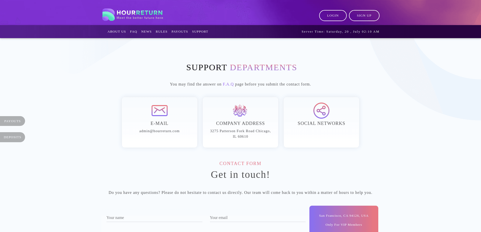 Screenshot for hourreturn.com - 0