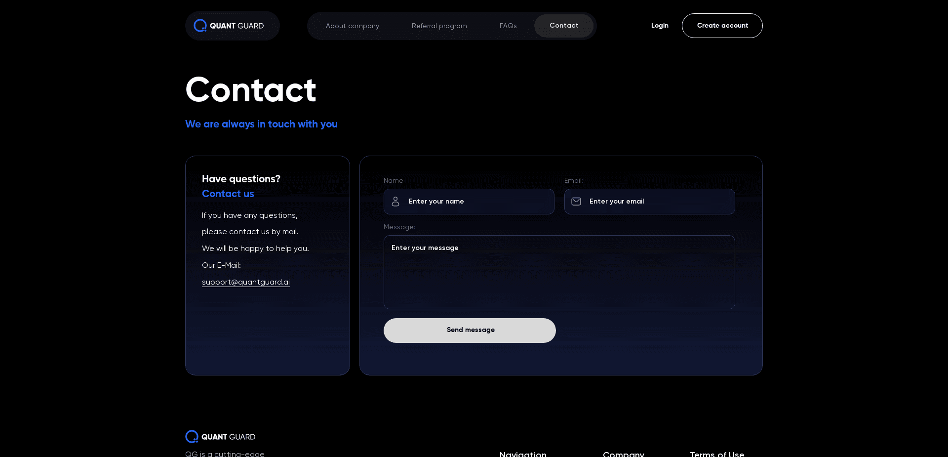 Screenshot for quantguard.ai - 2