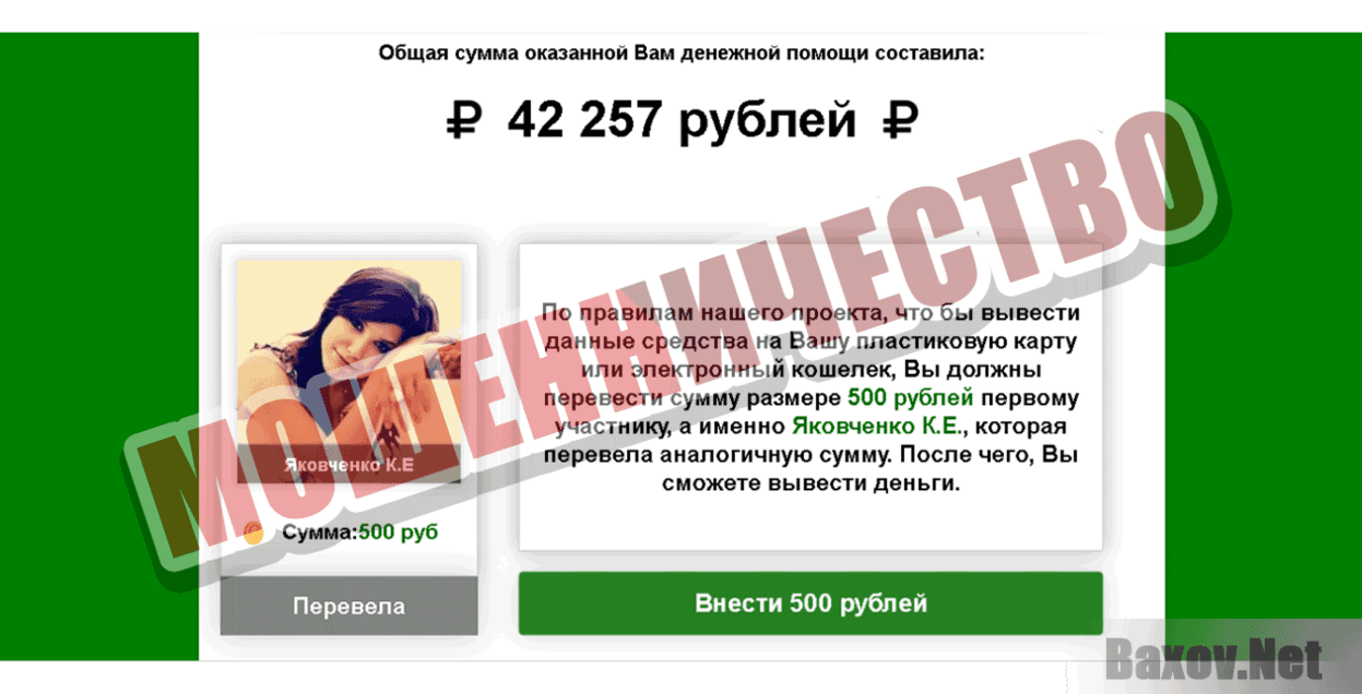 Международный проект взаимовыручки Мошенничество