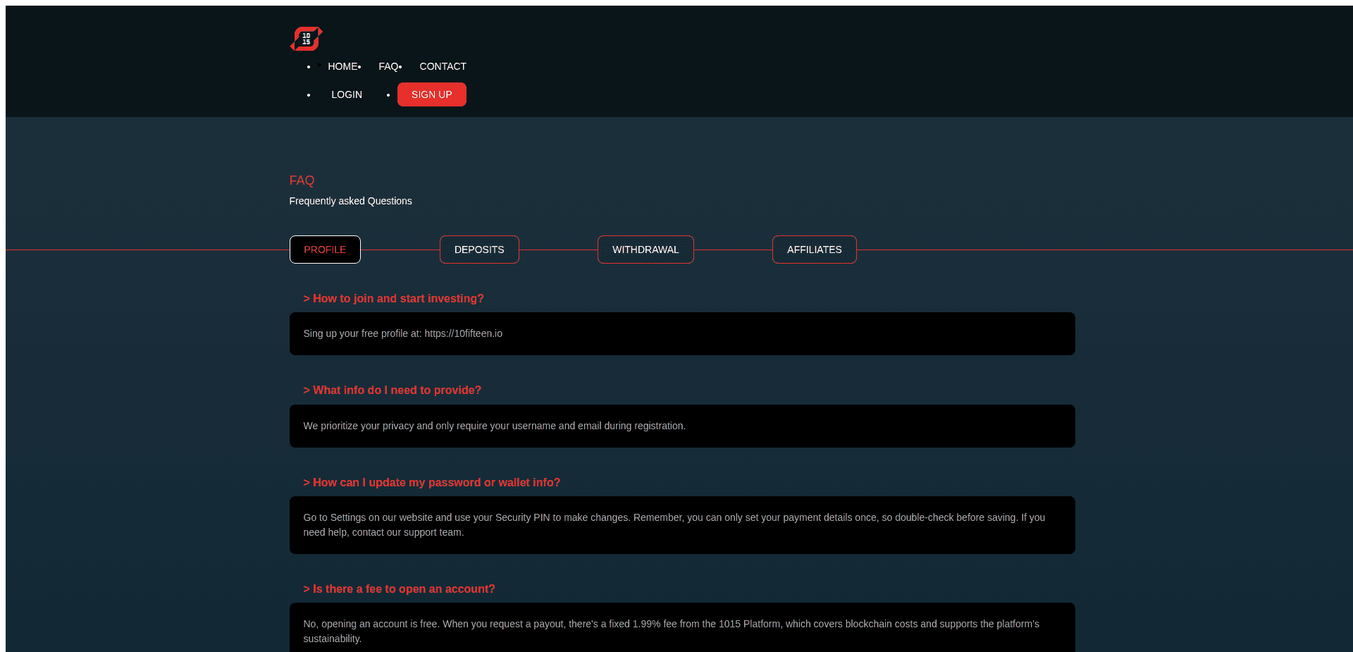 Screenshot for 10fifteen.io - 2