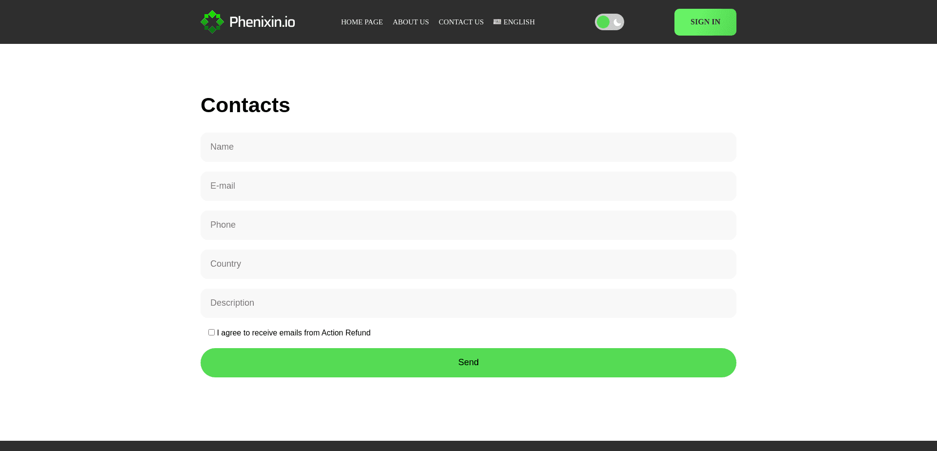 Screenshot for phenixin.io - 2