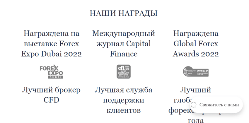 липовые награды брокера мошенника