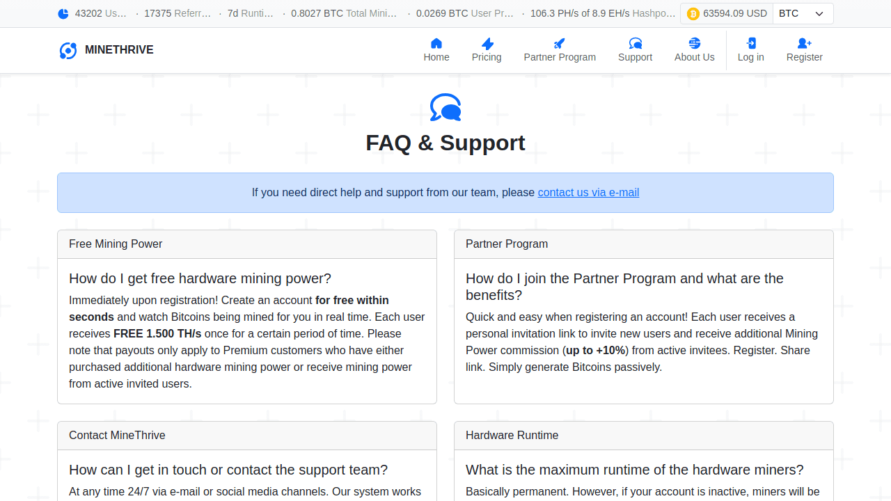 Screenshot for minethrive.com - 2