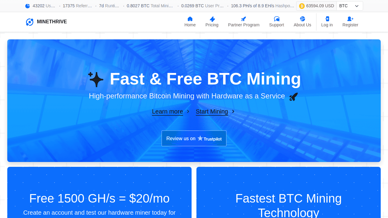 Screenshot for minethrive.com - 0