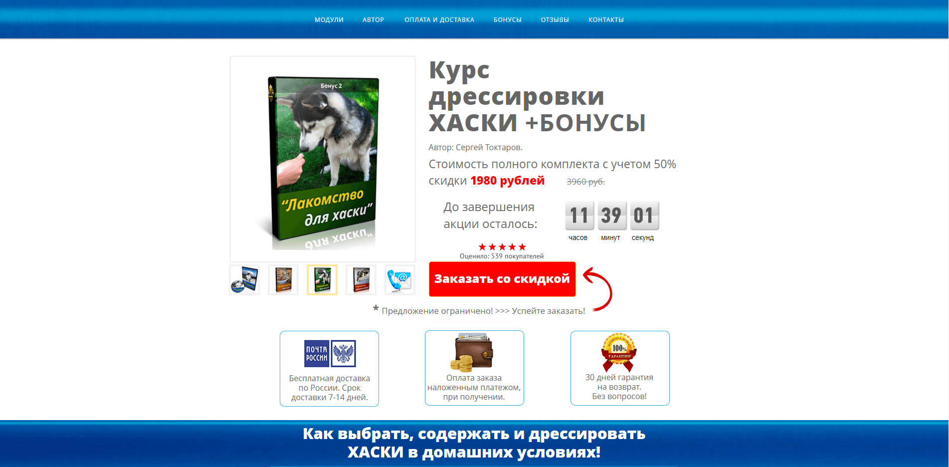 Курс дрессировки хаски