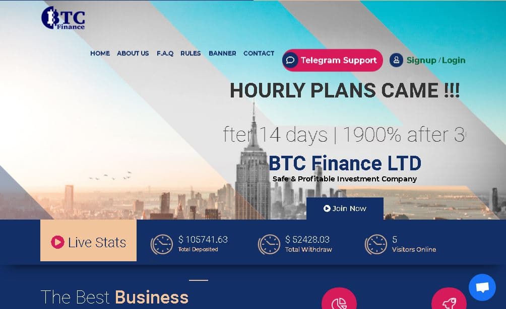BTC Finance LTD - фальшивые инвестиции в криптовалюту