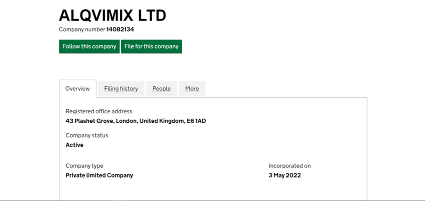 данные о регистрации компании