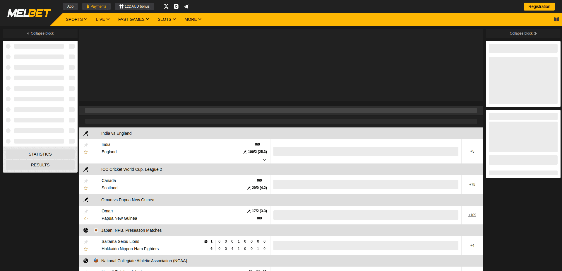 Screenshot for melbet.com - 0