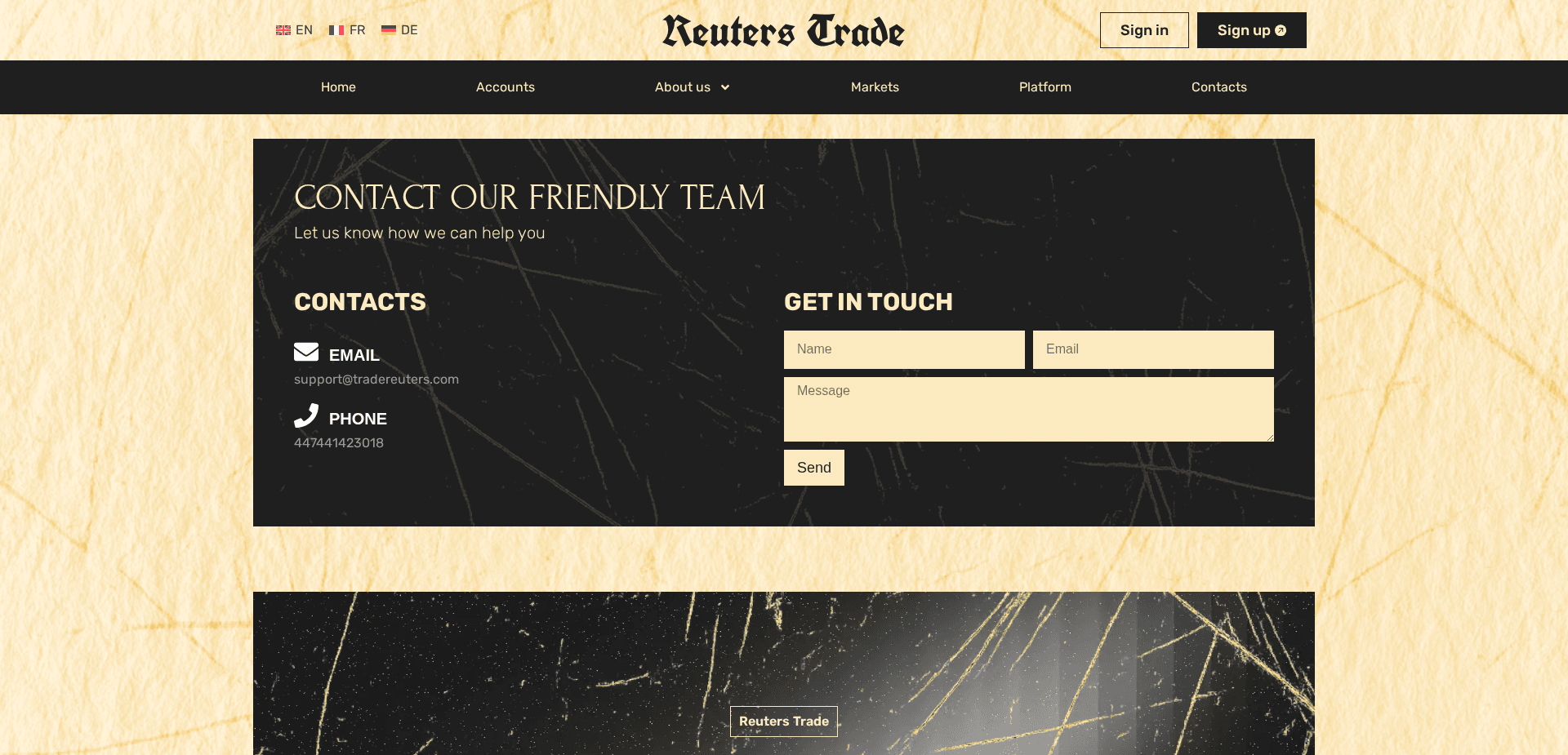 Screenshot for tradereuters.com - 2