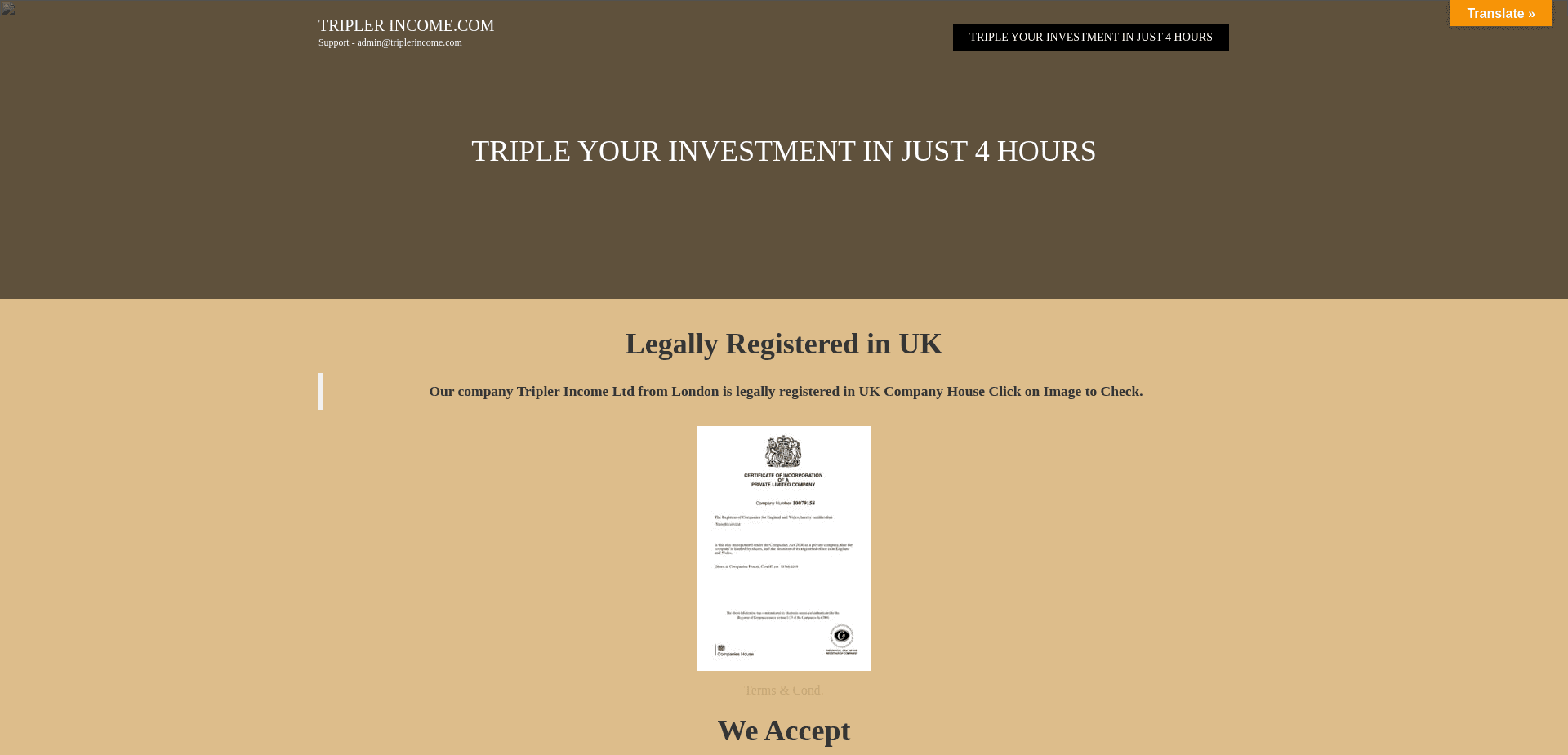 Хайп Tripler Income отзывы и обзор. Развод, лохотрон или правда. Только честные и правдивые отзывы.