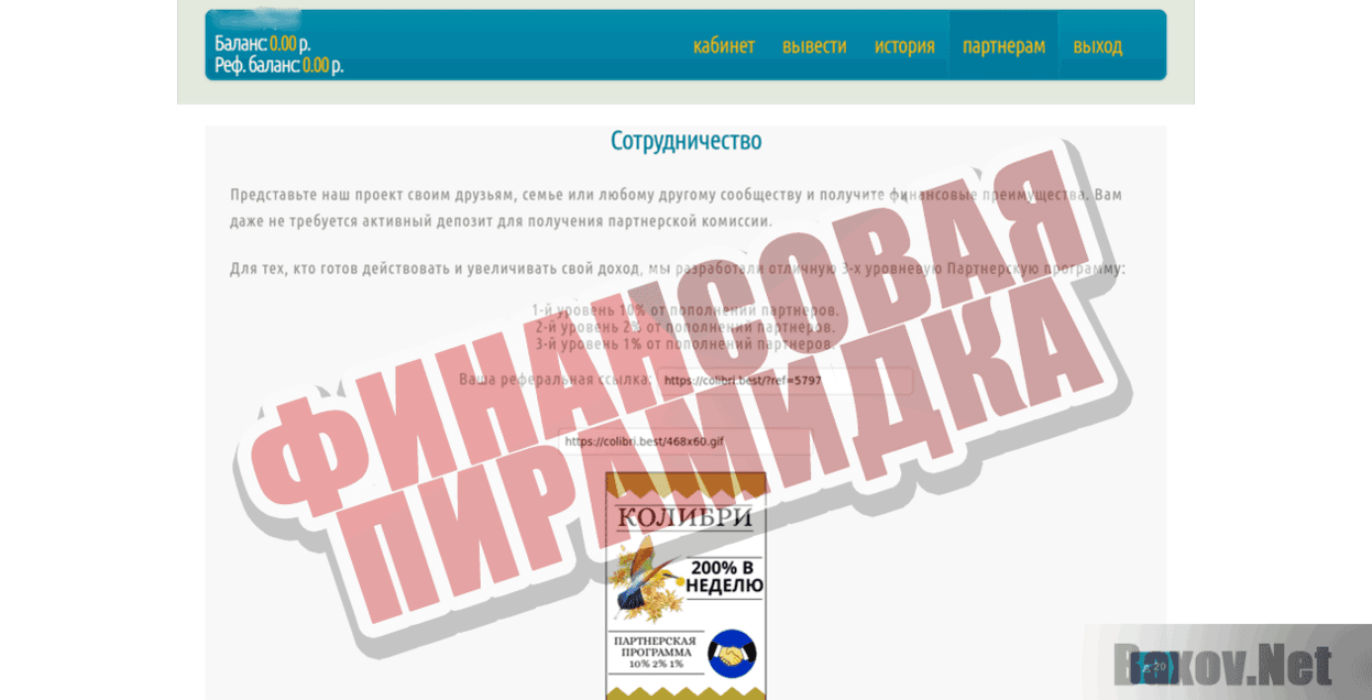 Colibri Финансовая пирамидка