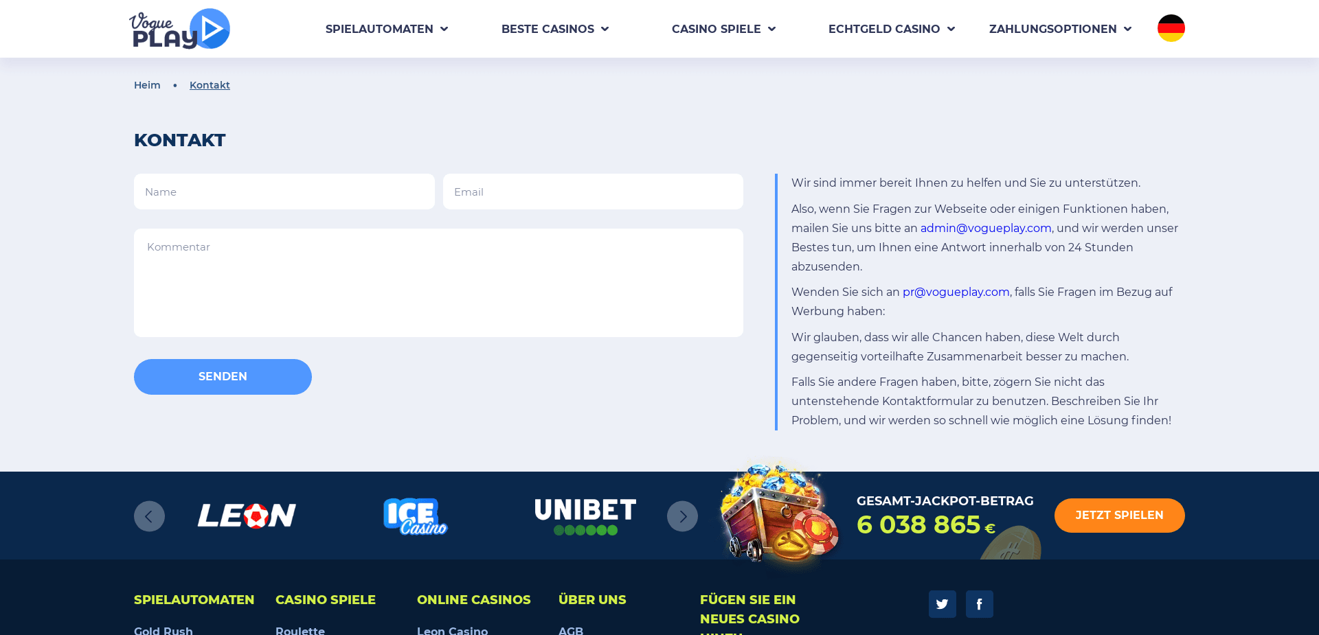 Screenshot for vogueplay.com - 2