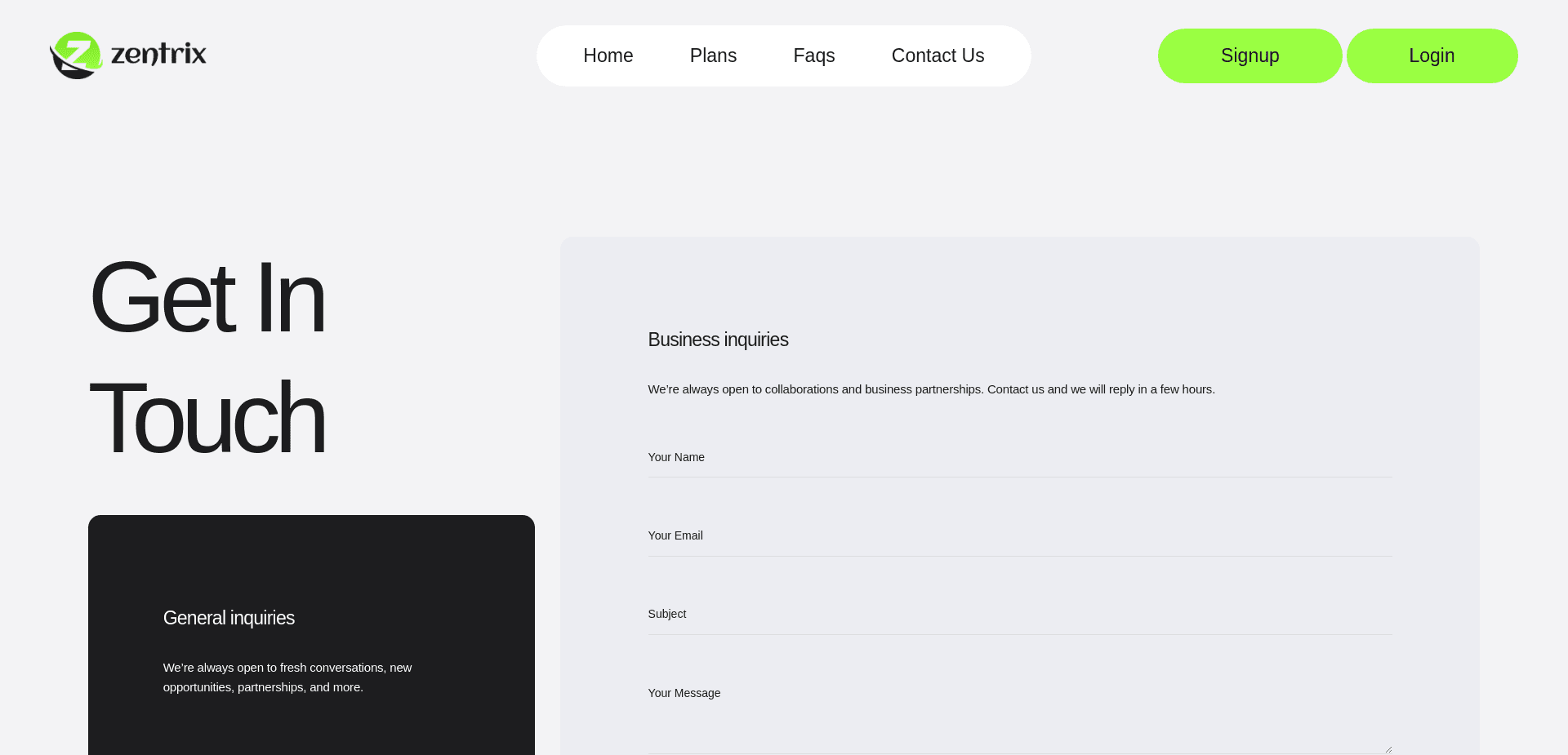 Screenshot for zentrix.biz - 3