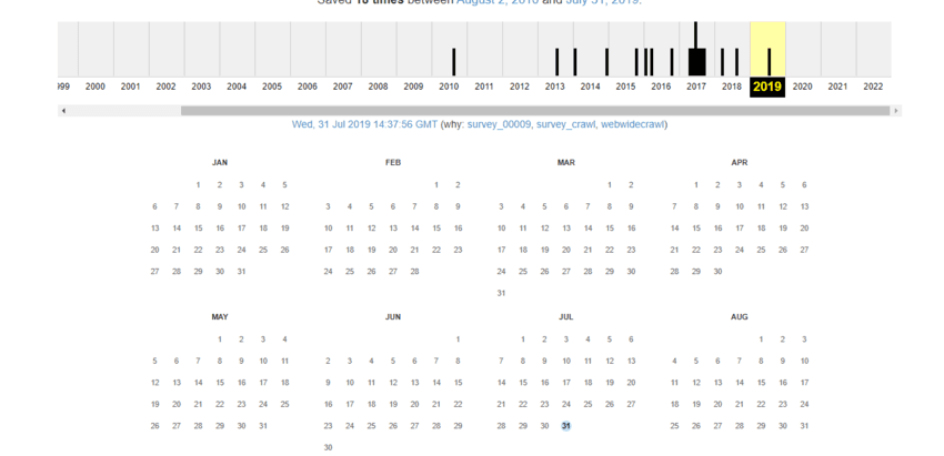 данные из веб архива