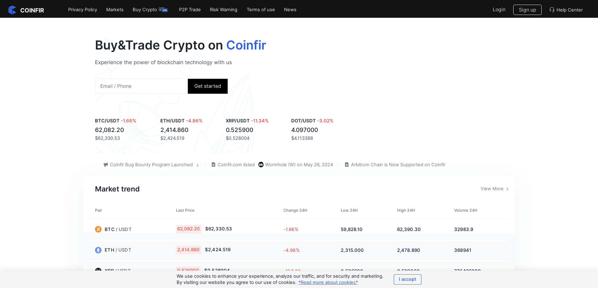 Screenshot for coinfir.com - 0