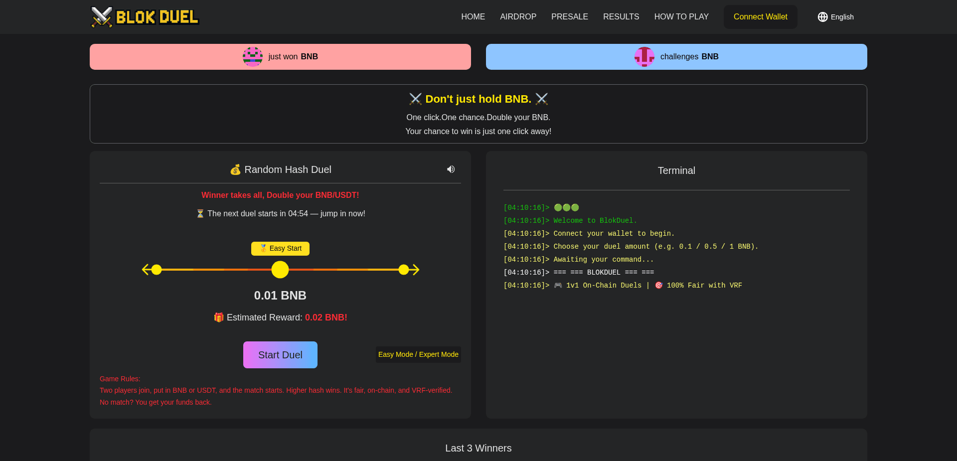 Screenshot for blokduel.xyz - 0