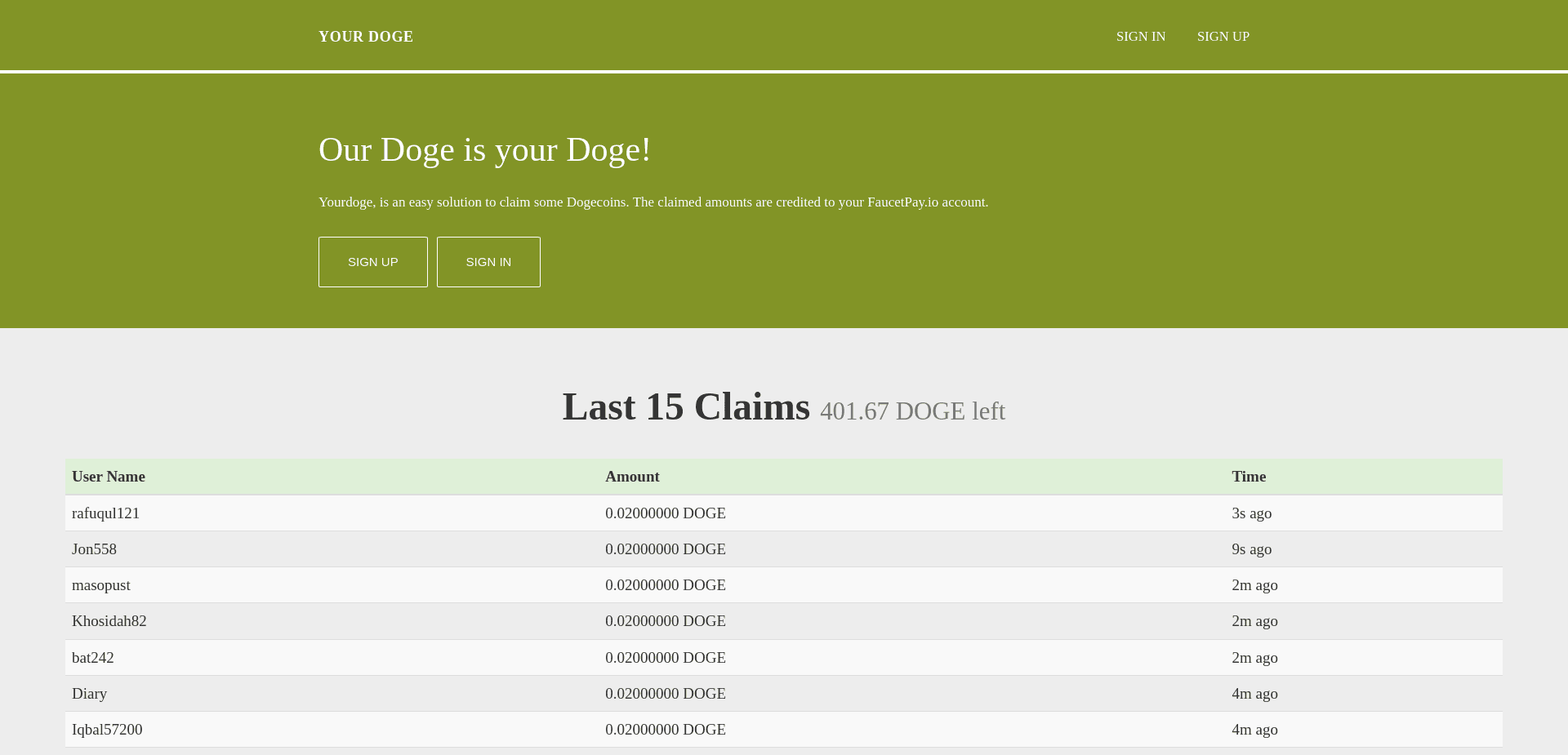 Screenshot for yourdoge.com - 0