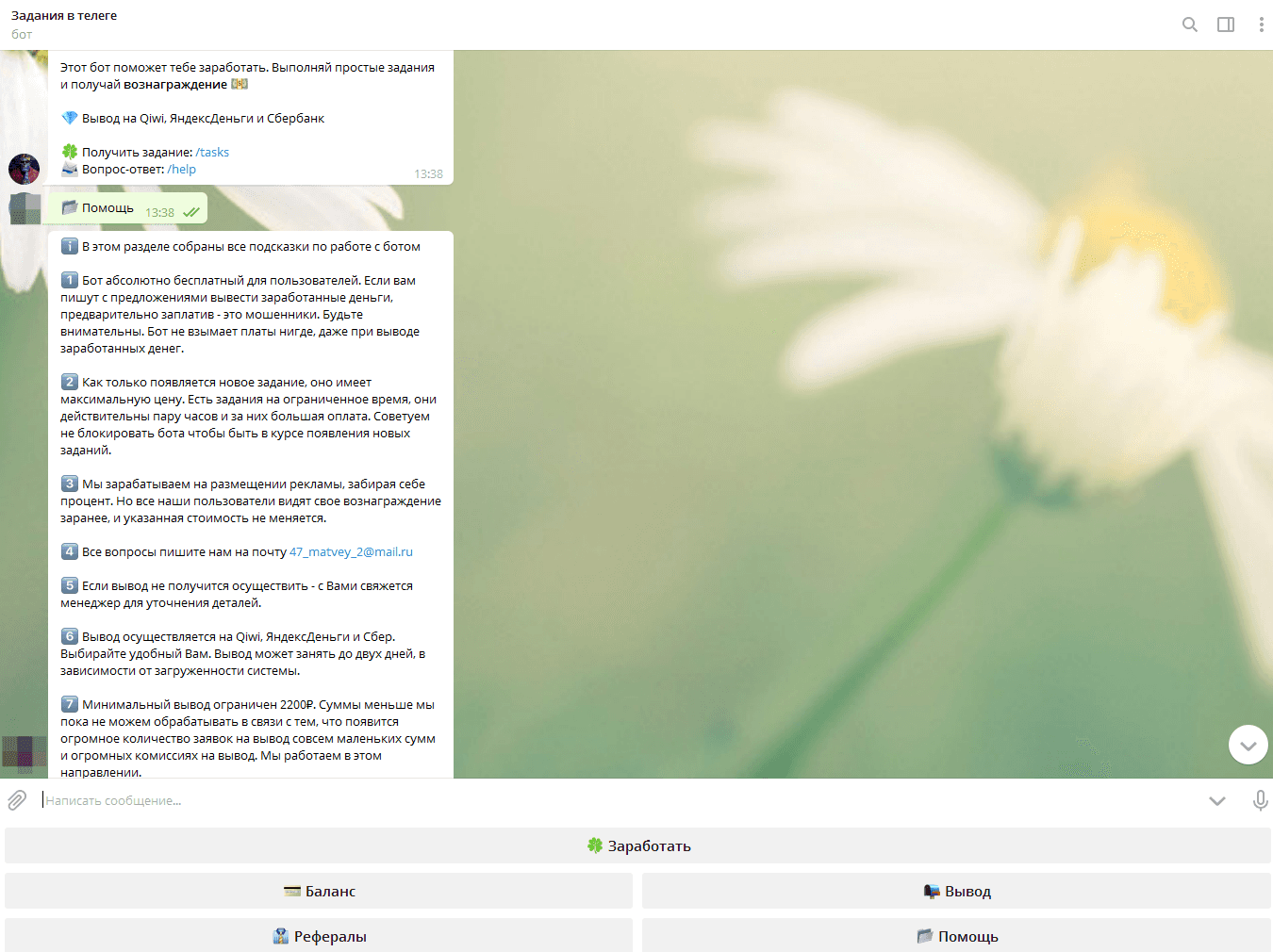 Задания в телеге