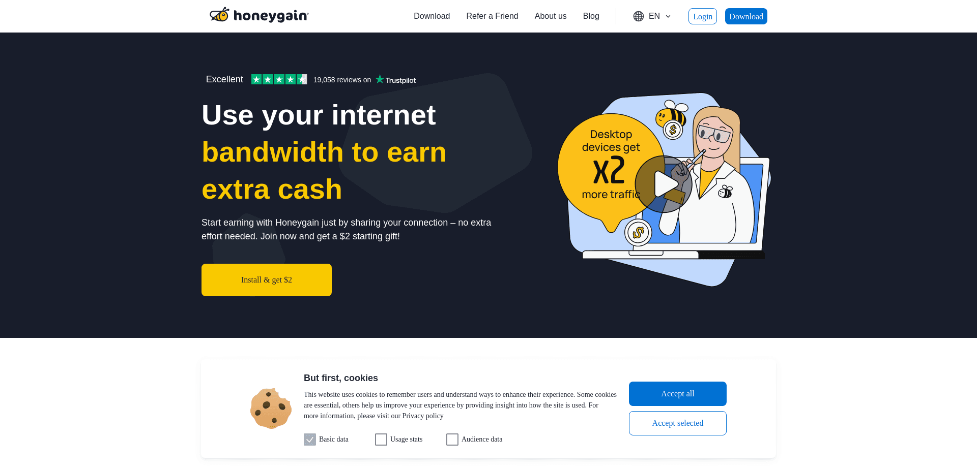 Screenshot for r.honeygain.me - 0