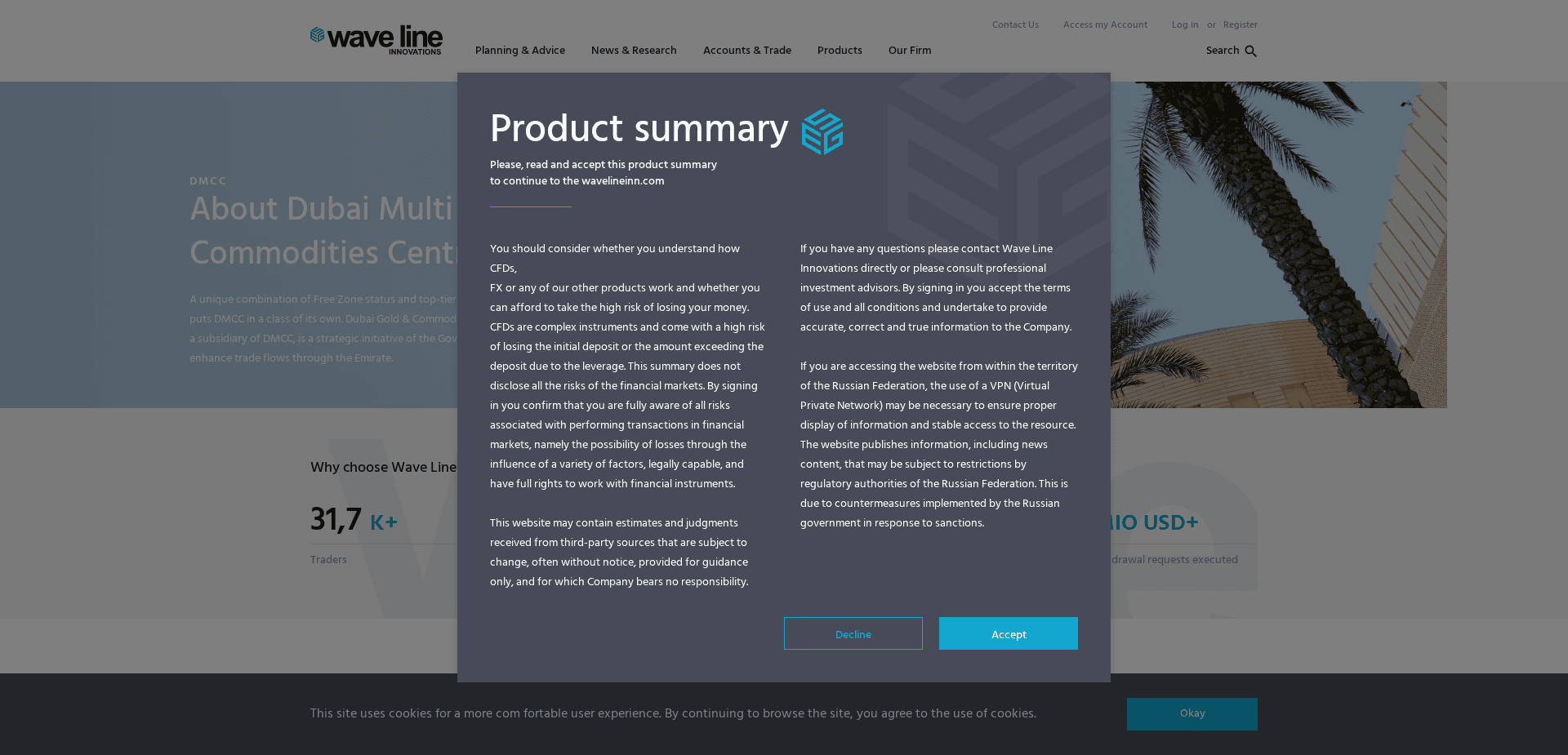 Screenshot for wavelinefin.com - 1