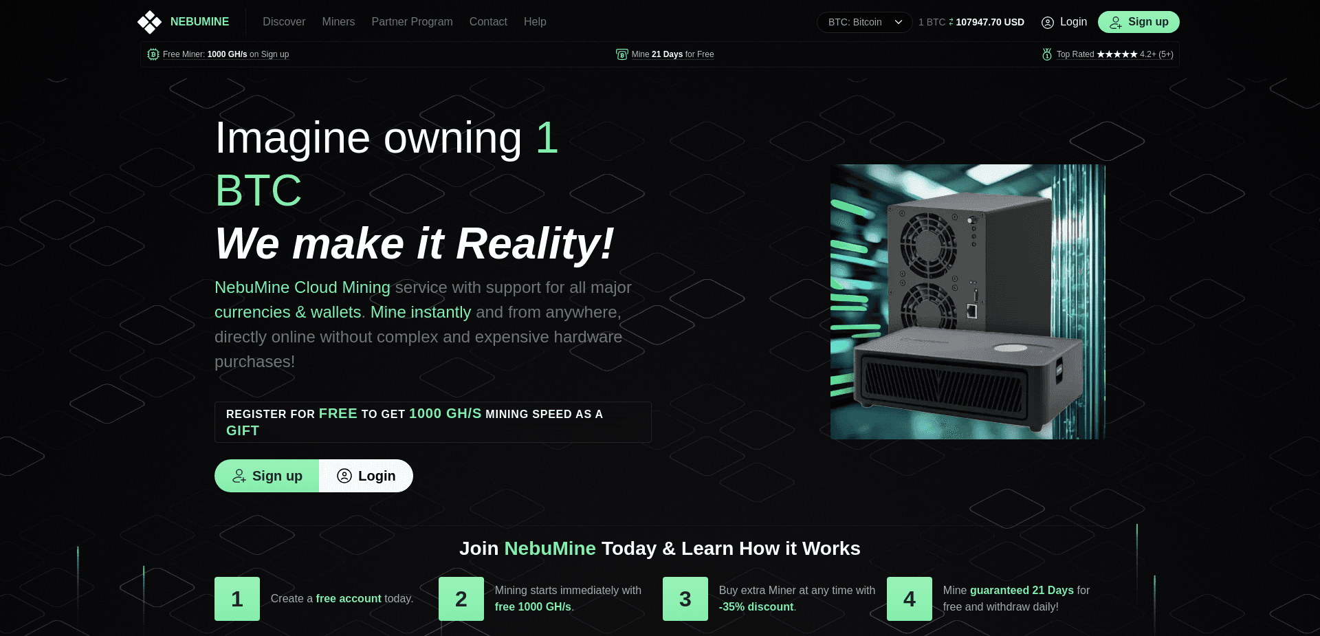 Screenshot for nebumine.com - 0